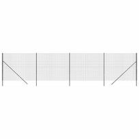vidaXL Vielinė tinklinė tvora, antracito, 1,4x10m, plienas