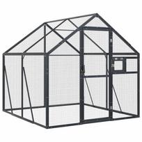 vidaXL Paukštidė, antracito spalvos, 1,79x2x1,85m, aliuminis