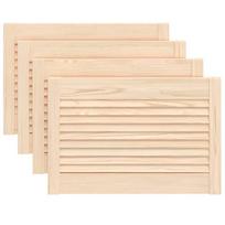 vidaXL Spintelės durelės, 4vnt., 39,5x59,4cm, pušis, žaliuzių dizaino