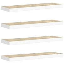 vidaXL Pakabinamos lentynos, 4vnt., ąžuolo/baltos, 80x23,5x3,8cm, MDF