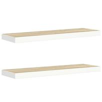 vidaXL Pakabinamos lentynos, 2vnt., ąžuolo/baltos, 90x23,5x3,8cm, MDF