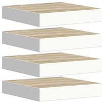 vidaXL Pakabinamos lentynos, 4vnt., ąžuolo/baltos, 23x23,5x3,8cm, MDF