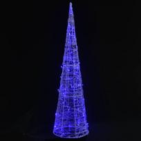 vidaXL Akrilinė LED dekoracija piramidė, mėlynos spalvos, 120cm