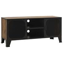 vidaXL Televizoriaus spintelė, kaimiška ruda, 105x36x47cm, metalas/MDF
