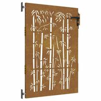 vidaXL Sodo vartai, 85x125 cm, Corten plienas, bambuko dizainas