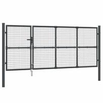 vidaXL Tinkliniai sodo vartai, antracito spalvos, 350x125 cm, cinkuotas plienas