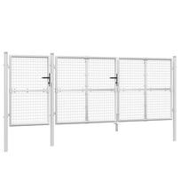 vidaXL Tinkliniai sodo vartai, sidabriniai, 400x125 cm, cinkuotas plienas