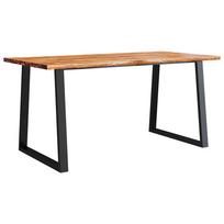vidaXL Valgomojo stalas su gyvu kraštu, 160x80x75cm, akacijos masyvas