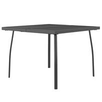 vidaXL Sodo stalas, antracito, 100x100x72cm, plienas, tinklelis