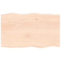 vidaXL Stalviršis, 100x60x2cm, ąžuolo medienos masyvas, su gyvu kraštu