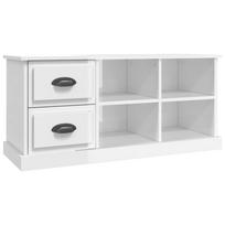 vidaXL Televizoriaus spintelė, balta, 102x35,5x47,5cm, mediena, blizgi