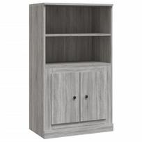 vidaXL Komoda, pilka ąžuolo, 60x35,5x103,5cm, apdirbta mediena