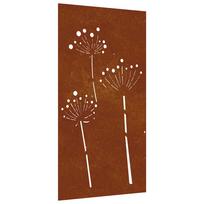 vidaXL Sodo sienos dekoracija, 105x55cm, corten plienas, gėlių dizaino