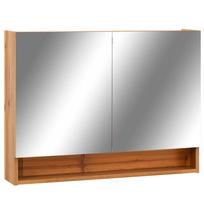 vidaXL Veidrodinė vonios spintelė su LED, ąžuolo, 80x15x60cm, MDF