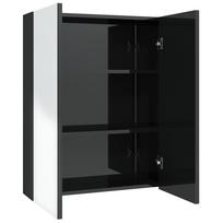 vidaXL Veidrodinė vonios spintelė, juoda, 60x15x75cm, MDF, blizgi
