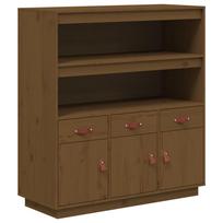 vidaXL Komoda, medaus ruda, 100x40x108,5cm, pušies medienos masyvas