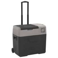 vidaXL Šaltdėžė su ratukais ir rankena, juoda ir pilka, 40l, PP