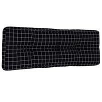 vidaXL Paletės pagalvėlė, juoda, 120x40x12cm, audinys, languota
