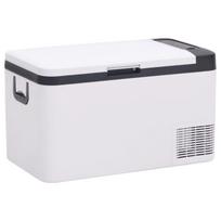 vidaXL Šaltdėžė su rankena, juodos ir baltos spalvos, 25l, PP ir PE