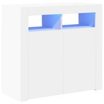 vidaXL Šoninė spintelė su LED apšvietimu, baltos spalvos, 80x35x75cm