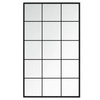 vidaXL Sieninis veidrodis, juodos spalvos, 100x60cm, metalas