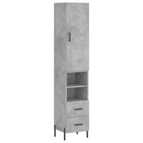 vidaXL Komoda, betono pilkos spalvos, 34,5x34x180cm, apdirbta mediena