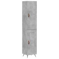 vidaXL Komoda, betono pilkos spalvos, 34,5x34x180cm, apdirbta mediena