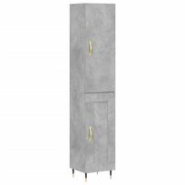 vidaXL Komoda, betono pilkos spalvos, 34,5x34x180cm, apdirbta mediena
