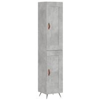 vidaXL Komoda, betono pilkos spalvos, 34,5x34x180cm, apdirbta mediena