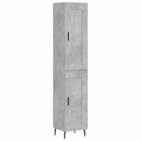 vidaXL Komoda, betono pilkos spalvos, 34,5x34x180cm, apdirbta mediena