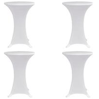 vidaXL Staltiesės baro stal., 4vnt., baltos sp., 70cm skersm., įtemp.