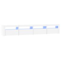 vidaXL Televizoriaus spintelė su LED apšvietimu, balta, 240x35x40cm