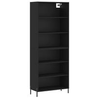 vidaXL Komoda, juodos spalvos, 69,5x32,5x180cm, apdirbta mediena