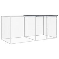vidaXL Vištų narvas su stogu, antracito spalvos, 203x98x90cm, cinkuotas plienas