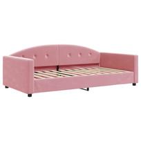 vidaXL Sofa, rožinės spalvos, 100x200cm, aksomas
