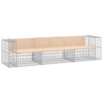 vidaXL Sodo suoliukas, 287x71x65,5cm, pušies masyvas, gabiono dizaino