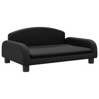 vidaXL Vaikiška sofa, juodos spalvos, 70x45x30cm, dirbtinė oda