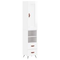 vidaXL Komoda, baltos spalvos, 34,5x34x180cm, apdirbta mediena, blizgi