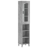 vidaXL Komoda, betono pilkos spalvos, 34,5x34x180cm, apdirbta mediena