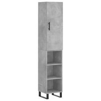vidaXL Komoda, betono pilkos spalvos, 34,5x34x180cm, apdirbta mediena