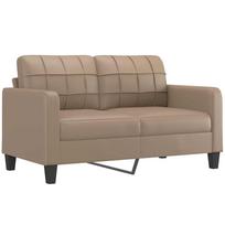 vidaXL Dvivietė sofa, kapučino spalvos, 140cm, dirbtinė oda