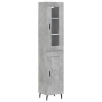 vidaXL Komoda, betono pilkos spalvos, 34,5x34x180cm, apdirbta mediena