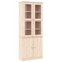 vidaXL Stiklinė eksponavimo spintelė ALTA, 77x35x186,5cm, pušis