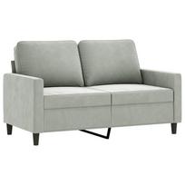vidaXL Dvivietė sofa, šviesiai pilkos spalvos, 120cm, aksomas
