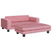 vidaXL Vaikiška sofa su pakoja, rožinė, 100x50x30cm, aksomas