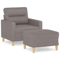vidaXL Krėslas su pakoja, taupe spalvos, 60cm, audinys