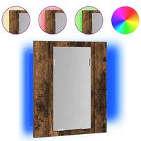 vidaXL Veidrodinė LED vonios spintelė, ąžuolo, 40x12x45cm, mediena