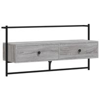 vidaXL Sieninė televizoriaus spintelė, pilka, 100,5x30x51cm, mediena