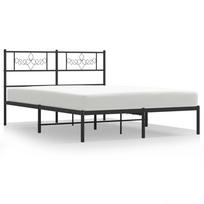 vidaXL Metalinis lovos rėmas su galvūgaliu, juodos spalvos, 120x200cm
