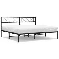 vidaXL Metalinis lovos rėmas su galvūgaliu, juodos spalvos, 183x213cm
